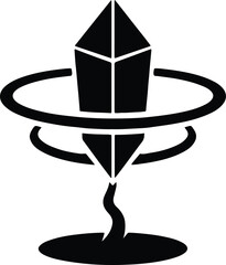 Silhouette magic crystal ball and ring vector Illustrator