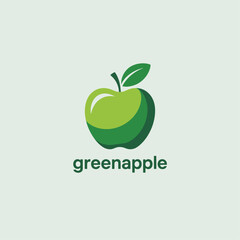 Green apple logo design fruit leaf