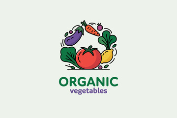 Vibrant healthy produce circle design organic vegetables