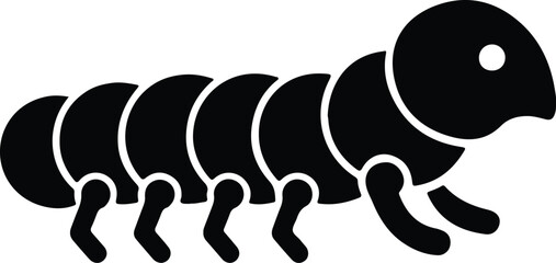 Silhouette millipede minimalist outline insect crawl vector illustrator