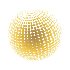 Contemporary set of halftone rounded 3d figures.