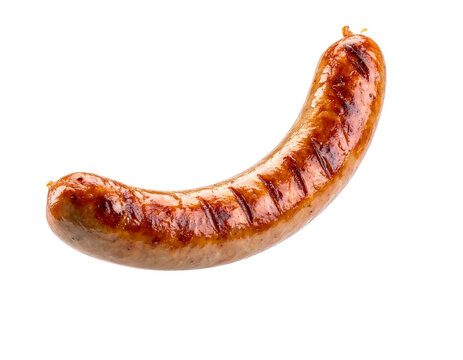 Grilled sausage isolated on transparent background, ready to eat - Powered by Adobe