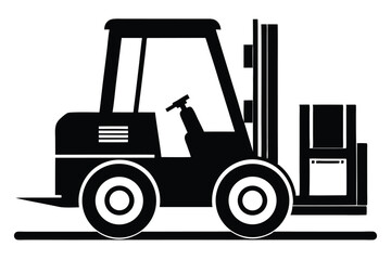 Silhouette Image of a Forklift Truck with Cargo and Driver Area Visible