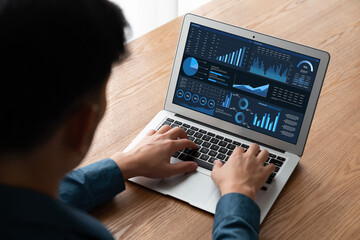 Business data dashboard provide business intelligence analytic for marketing strategy planning...