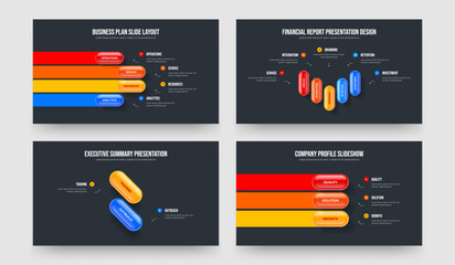 Corporate Development Four Five Two Three Step Infographic Frame Design Vector Illustration Collection. Consulting Visualization 4 5 2 3 Option Diagram Presentation Layout Set.