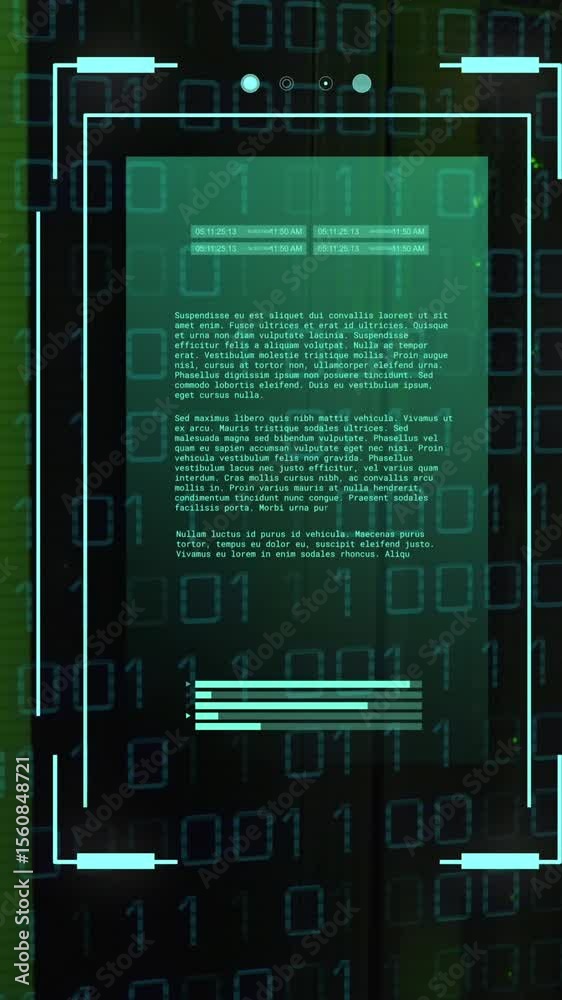 Poster animation of data processing over computer servers