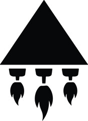 Silhouette Rocket ship illustration with flames blast off vector Illustrator