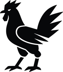 Silhouette rooster farm animal poultry livestock chicken vector Illustrator