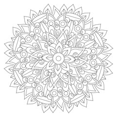 floral mandala flower intricate garden relaxing adult coloring page