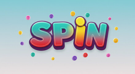 Colorful Spin Text Effect Fun, Playful 3D Typography Design