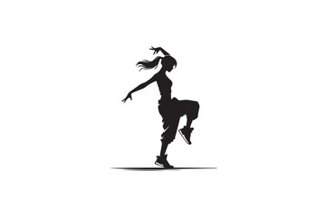 Fototapeta premium A hiphop dancer silhouette with a simple, understated design set against a white background 