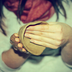 Potter makes products of clay