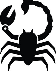 Silhouette scorpion arachnid black shape poison zodiac vector Illustrator
