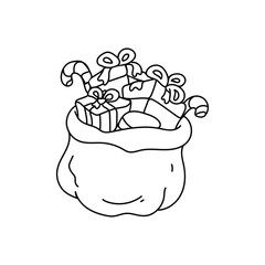 Cute Santa Claus with Gift Sack – Easy Christmas Coloring Page for Kids, Santa Claus coloring page, Christmas coloring book for kids, Holiday coloring sheet printable, Easy Christmas art for children,