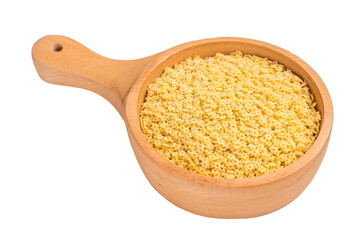 Raw stelline pasta, uncooked Italian soup Noodle in a bowl isolated on white background. top view