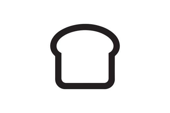 A  bread slice silhouette with a simple, understated design set against a white background 