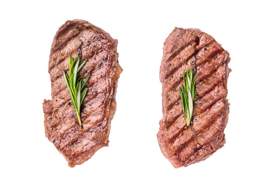 BBQ roasted Top blade steak, Australian Oyster Top blade steak isolated on white background. top view