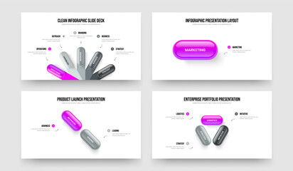 Product Analysis Five One Two Three Element Diagram Slideshow Design Vector Illustration Bundle. Consulting Growth 5 1 2 3 Option Infographic Frame Layout Collection.