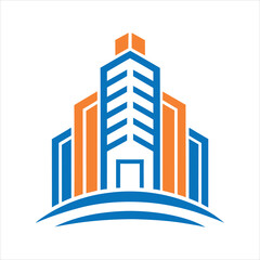 Modern Building Logo Vector Illustration on White Background
