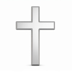 silver cross on white background