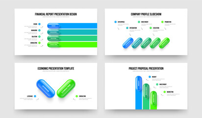 Product Solution Four Five Two Three Step Infographic Frame Template Vector Illustration Collection. Digital Introduction 4 5 2 3 Option Diagram Slideshow Layout Bundle.
