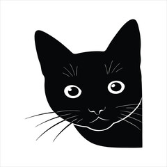 Peeking Cat Silhouette Vector Illustration © abdurrashid