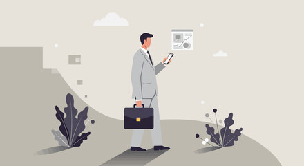 a man in a suit is holding a briefcase