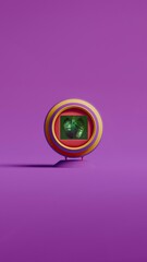 circular display with brain scan