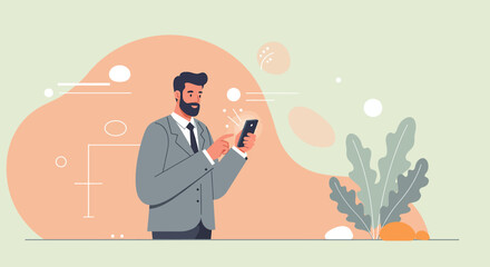 a man in a suit is using his cell
