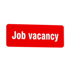 job vacancy label isolated on white background
