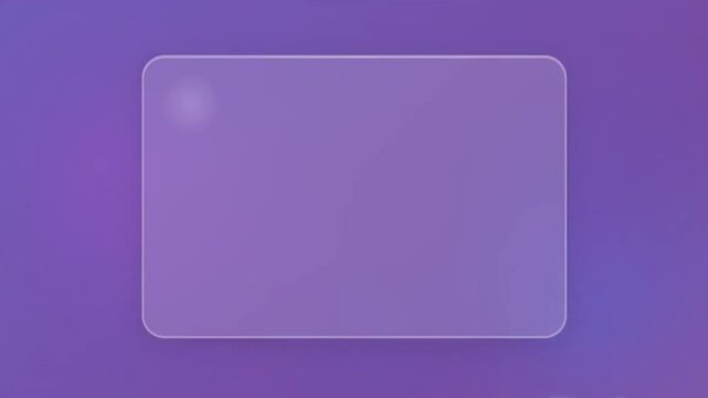 Soft Glassmorphism Looping Background Animation with Frosted Glass Panel Glowing Edges, Floating Semi Transparent Bubbles in Blue and Violet Featuring Blur Distortion and Calm Futuristic Design