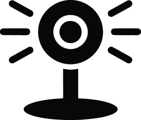 Silhouette webcam online meeting video conference icon vector Illustrator
