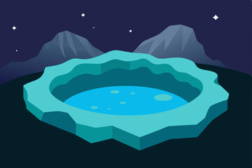 Fototapeta premium water in quarry appearing like a galaxy pool