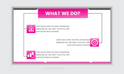 Professional business PowerPoint presentation slides template design. Infographic elements template set for web, print, annual report use for modern company profile