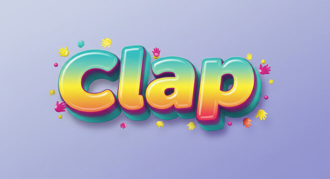 Colorful 3D Clapping Hands Text Effect Fun, Playful Design