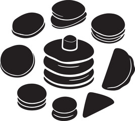 International pan cake day silhouette vector illustration on white background