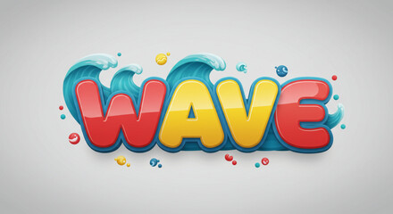 Colorful Wave Text Effect  Playful 3D Design for Graphic Projects