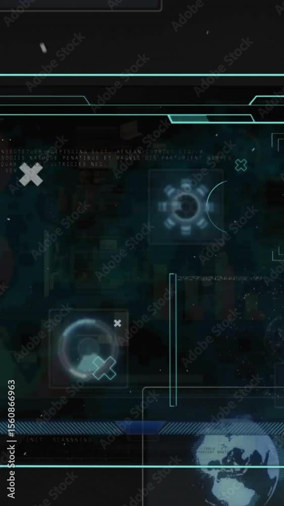 Poster animation of computer data processing over screen
