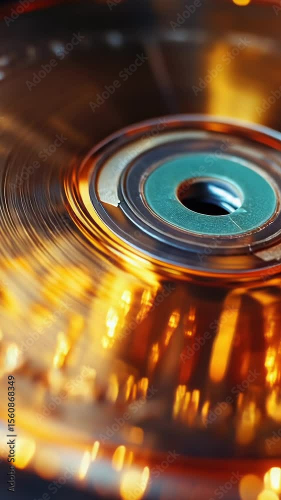 Poster close-up shot of a record placed on a table with minimal background noise