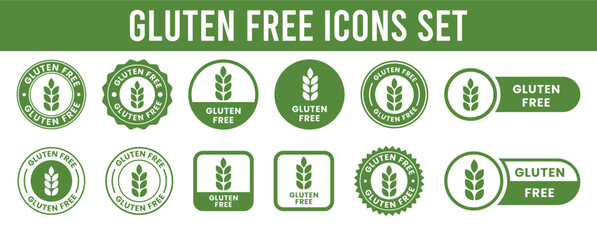 Best gluten free label or gluten free stamp vector isolated in flat style. Gluten free label vector for product packaging design element. Simple gluten free stamp for packaging design element.