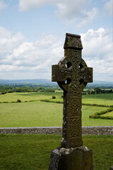 celtic cross on a cemetery
