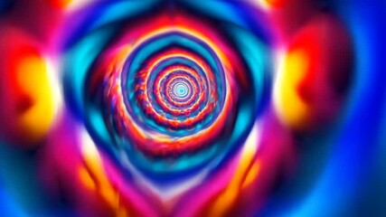 Vibrant psychedelic spiral pattern with intricate floral designs in bright color spectrum - Powered by Adobe