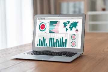 Business data dashboard provide modish business intelligence analytic for marketing strategy...