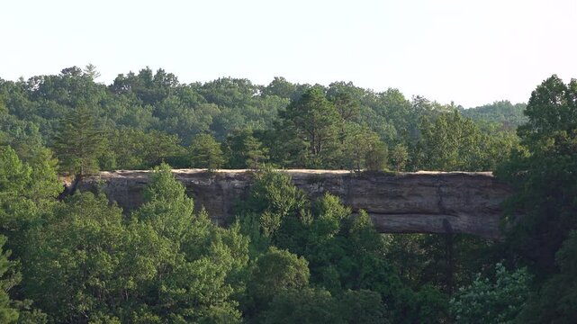 Natural Bridge formation close up at State Park 4k