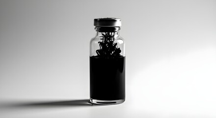 Bottle of black ink.