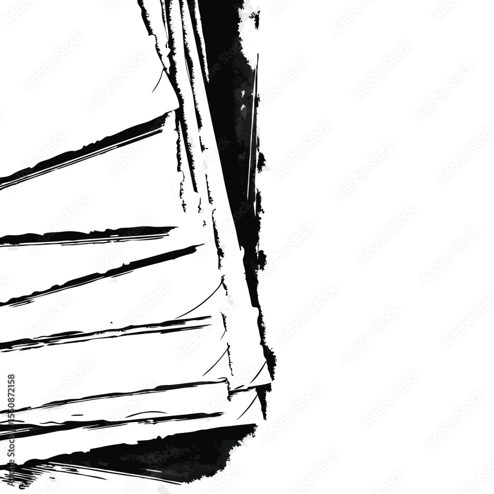Fototapete abstract black and white grunge design element with transparency and space for text