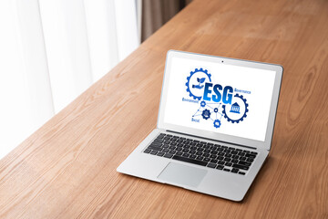 ESG environmental social governance policy for modish business to set a standard to achieve high...