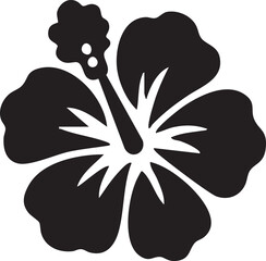 Elegant Black Hibiscus Flower Silhouette A Tropical Icon for Design and Decoration with a Simple Clean and Modern Aesthetic