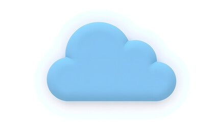 Obraz premium Futuristic 3D Cloud Storage Icon on Transparent PNG Background