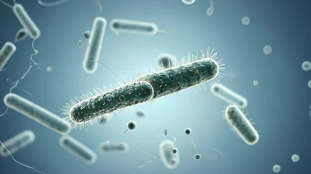 Detailed Microscopic Visualization of Escherichia Coli Bacteria for Scientific Purposes
